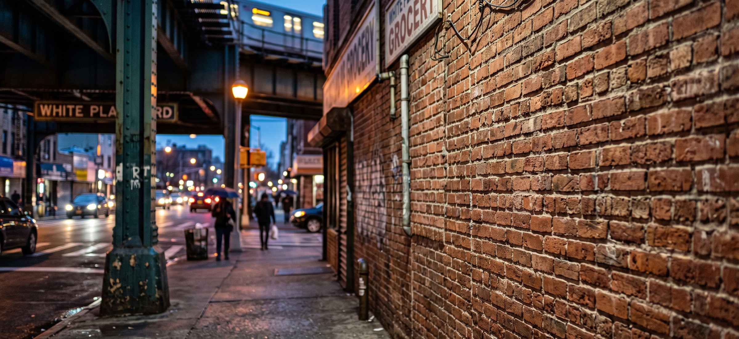 White Plains Road brick and storefront texture in the Bronx