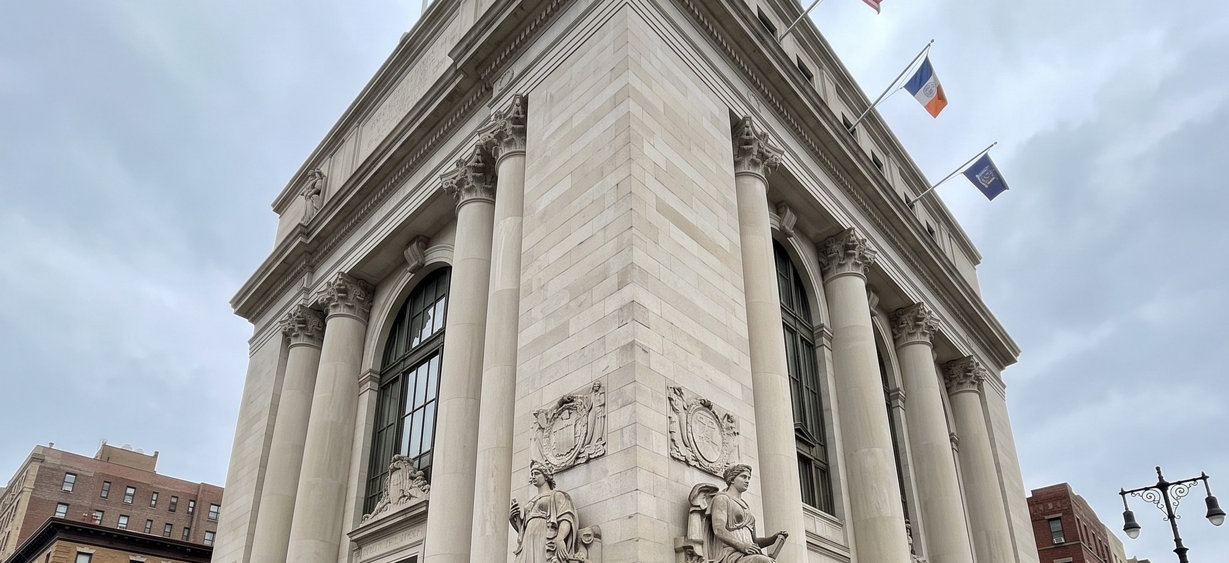 Stone civic architecture on the Grand Concourse